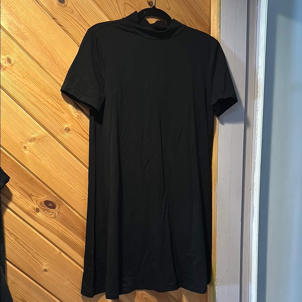 H&M Black Mock Neck Mini Dress